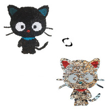 ShinEquin Lovely Cat flip the double sided Patches for clothing Diy Reversible change color sequins Patch T-shirt Stickers 2024 - buy cheap