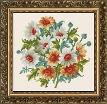 Top Quality Cute Lovely Counted Cross Stitch Kit Sunflower Colorful Flowers Daisy Bouquet Wiehler 3673-5 2024 - buy cheap