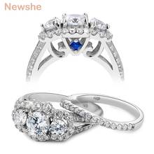 Newshe 2 Carats Wedding Ring Sets 3 Stones AAA Zirconia Trendy Jewelry 925 Sterling Silver Engagement Rings For Women 2024 - buy cheap