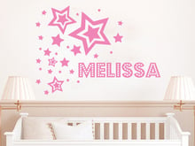 Diseño de estrellas personalizado, nombre personalizado, decoración de la habitación, pegatina de pared de estrellas para niños, cartel para casa, Diseño Mural, W262 2024 - compra barato