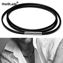 3pcs/lot Leather Cord Black Necklace Cord Wax Rope Chain With Stainless Steel Rotary Buckle For DIY Necklace Jewelry Making 1-3m 2024 - buy cheap