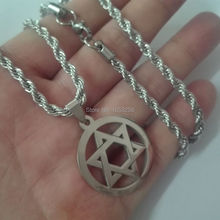 Hot sale Jewelry  Stainless Steel 22" Rope Chain Necklace STAR OF DAVID Charm Pendant 2024 - buy cheap