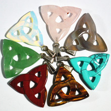 new 2018 hot! High Quality Blending fashion Natural Stone Hollow triangle pendants for jewelry making 10pcs/lot free shipping 2024 - buy cheap