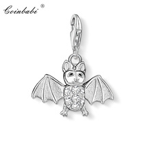 Charm Pendant Bat,2018 Fashion Jewelry Trendy Real Authentic 925 Sterling Silver Gift For Women Men Fit Bracelet 2024 - buy cheap