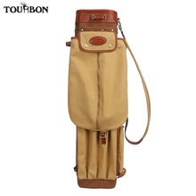 Tourbon Vintage Golf Club Bag Carrier Pencil Style Canvas & Leather Golf Gun Bags W/Pockets Clubs Travel Sunday Bags Cover 90CM 2024 - buy cheap