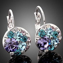 Bluelans-pendientes de circonia cúbica para mujer, aretes de aleación, cristal completo, Leverback 2024 - compra barato