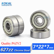 [C627ZZ-P6]Free Shipping 10pcs chrome steel ABEC-5 Gcr15 ball bearing 627zz 627-2z 627z 7*22*7mm TURNING CHAIR BEARING 627ZZ 2024 - buy cheap