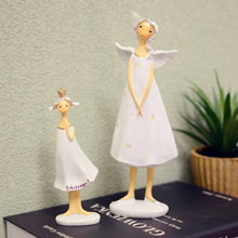 Estatueta de anjo para decoração de casa, acessórios para decoração de casamento modelos de fadas em resina, artesanato por atacado com 2 espaços 2024 - compre barato