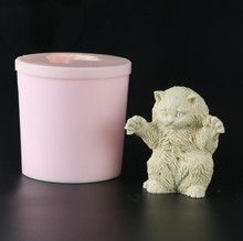 Molde decorativo de silicone de gato gordo 3d dw0046, forma de vela, sabonete, bolos, molde de pedra de aroma, resina de gel de sílica 2024 - compre barato