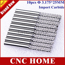 10pcs 1/8" 3.175*25mm Import Carbide End Mill CNC Router Cutter Corn PCB milling bits on Hard wood carbon fiber Glass HDF 2024 - buy cheap