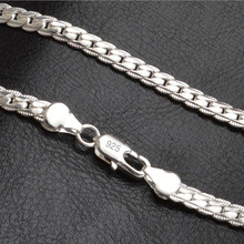. Серебряные ювелирные изделия. 5 мм модная цепочка. Ожерелье из стерлингового серебра, кулон, мужское ювелирное изделие, хит продаж, ожерелье на всю сторону 2024 - купить недорого