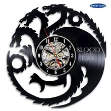 Blood and Fire Vintage Vinyl Wall Clock Home Wall Decor saat dial vision,wall clock  saat alarm clock reloj large wall clock 2024 - buy cheap