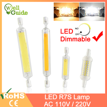 R7S Led Bulb COB Glass Tube Dimmable led Lamp 78mm 6W 118mm 15W Replace Halogen 50W 100W Floodlight Diode Spot Light AC110V 220V 2024 - buy cheap