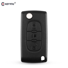 KEYYOU 3 Buttons Flip Remote Car Key Case Shell For Peugeot 207 406 307 308 408 107 For Citroen C2 C3 C4 C5 C6 C8 HU83 Blade 2024 - buy cheap