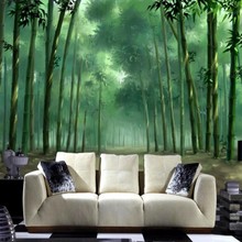 Beibehang escena personalizada bosque de bambú habitación tipo casa de árbol papel de pared de fondo de TV la sala de estar sofá papel tapiz para paredes 3 d 2024 - compra barato