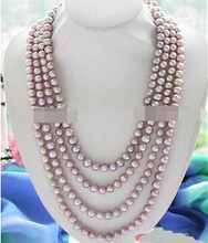 LL<<< 1635 100" 8~9MM WHITE PINK ROUND FW CULTURED PEARL NECLACE 2024 - buy cheap
