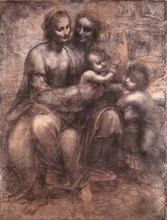 Leonardo da vinci pintura a óleo reprodução, virgem e reprodução infantil, rápido frete grátis, 100% artesanal 2024 - compre barato