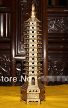 Fast shipping Bronze Copper Oriental Culture Wenchang Pagoda Buddha Stupa Tower Statue 2024 - buy cheap