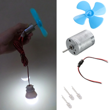 DIY Kits 6-9V Wind Turbine Micro Motor/ Mini Blue Leaf Paddle/ Diodes/ Cables 2024 - buy cheap