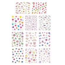 Цветочная серия наклейка для ногтей Наклейка s Sakura Маргаритка Лаванда цветочный узор 3D переводная Наклейка Маникюр дизайн ногтей украшение 2024 - купить недорого