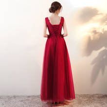 SSYFashion New Elegant Lace Evening Dress The Bride Banquet V-neck Lace Appliques Red Floor-length Prom Party Formal Gown Custom 2024 - buy cheap