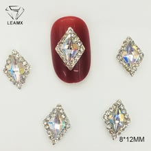 LEAMX 10pcs Crown Bow AB Glass Rhinestone Alloy Nail Art Decorations Glitter Charm 3D Nail Jewelry DIY Manicure Supplies L469 2024 - buy cheap