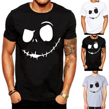 New Fashion Men's Summer New Evil Smile Face Printed Round-Collar Comfortable Casual Daily Short Sleeve T-shirt Top Tee #4F04 2024 - buy cheap