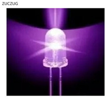 Abozug led 1000pcs luz ultravioleta redonda transparente uv roxo embutida (385nm) luz diodo led