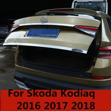 Aço inoxidável tronco protetor traseiro guarnição capa amortecedor traseiro protetor sill cauda do carro porta guarnição 1 pçs para skoda kodiaq 2017 2018 2024 - compre barato