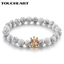 TOUCHEART White Personalized Cuff CROWN Bracelet & Bangles Charms Men Gold Luxury Brand Jewelry Making Bracelets Femme SBR180118 2024 - buy cheap
