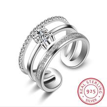 Chegada nova 925 Sterling Silver Três Retro Dos Anéis Para As Mulheres Jóias Moda Abrir Anel de Dedo Ajustável Frete Grátis 2024 - compre barato