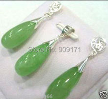 Free Shipping>>>Beautiful green stone earring pendant Set 2024 - buy cheap