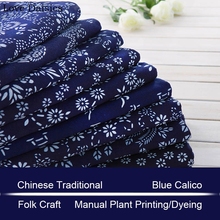 Tela china de algodón para decoración del hogar, tela china de porcelana azul oscuro, Calico Batik, para bricolaje, cortina, cojín, ropa, 33 opciones, 100% 2024 - compra barato