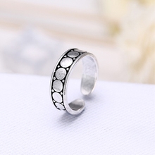 Cute Geometry Round Retro 925 Sterling Silver Temperament Literary Personality Fashion Female Resizable Opening Rings SRI088 2024 - buy cheap