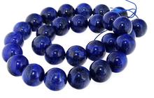 Loja de jóias de Pérolas únicas Azul Lapis 14 milímetros Gemstone Solta Pérolas Uma Vertente Cheia 15 ''LC3-0301 2024 - compre barato