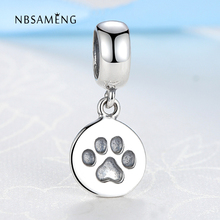 Authentic 925 Sterling Silver Beads Charm Vintage Animal Footprint Pendant Beads Fit Bracelet & Bangle Women DIY Jewelry 2024 - buy cheap