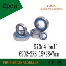 hybrid bike bearing 2pcs 6902-2RS 15X28X7mm  steel hybrid ceramic ball bearings 6902 2RS 15*28*7mm Si3N4 bike part 6902 RS 2024 - buy cheap