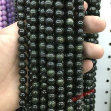 Jadee-Cuentas redondas de piedra Natural para fabricación de joyas, pulsera, collar, color verde oscuro, 6mm, 8mm, 10mm, 12mm, Envío Gratis, venta al por mayor 2024 - compra barato