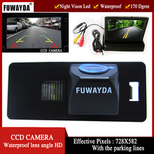 FUWAYDA CCD de visão traseira Do Carro câmera de estacionamento com monitor espelho retrovisor À PROVA D' ÁGUA para AUDI A1 A4 (B8) A5 S5 Q5 TT/PASSAT R36 5D 2024 - compre barato