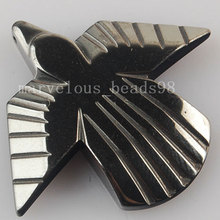 Fashion Jewelry 32x39mm Black Non-Magnetic Hematite Eagle Pendant Bead MC3065 2024 - buy cheap