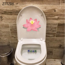 Zttzdy adesivo decorativo de lótus 23.6*22.8cm, decoração de casa, quarto, decalque de parede, estrutura de banheiro 2024 - compre barato