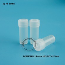 Recipiente de plástico 5g 50 cm por atacado, garrafa para teste pe transparente 2024 - compre barato