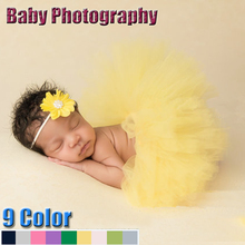 2 unids/lote accesorios de fotografía recién nacido Pettiskirt traje infantil traje princesa Tutu falda arco bebé recién nacido Ropa regalo de cumpleaños 2024 - compra barato