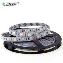 DBF-Tira de luces LED RGB no resistente al agua, cinta luminosa flexible para decoración del hogar, SMD 5050, DC12V, 60Leds/M, 5 m/rollo 2024 - compra barato
