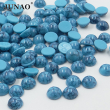 JUNAO 8mm Turquoise Color Flatback Acrylic Rhinestones Round Crystal Stones Non Hotfix Strass Scrapbook Beads for DIY Crafts 2024 - buy cheap