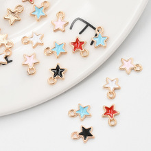 Zinc Alloy Black White Pink Blue Red Enamel Charms Mini Stars Charms 6*8mm 50pcs/lot For DIY Jewelry Making Finding Accessories 2024 - buy cheap