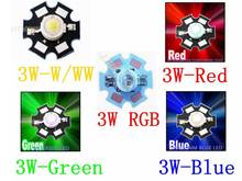 Freeshipping!10PCS 1W 3W High Power LED Chip light Chip emitter Cool White Warm White Red Green Blue RGB with 20MM Star PCB 2024 - buy cheap