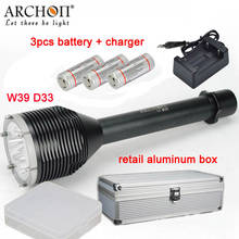 ARCHON D33 W39 Diving Light 3*XM-L2 U2 LED 3000LM 100M Underwater photographing torch with batteries + charger + aluminum box 2024 - buy cheap