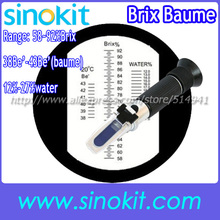 Бесплатная доставка 3 шкала 58-92% Brix/38Be'-43% be "/12-27% воды рефрактометр RHB-92TATC 2024 - купить недорого