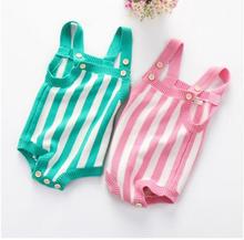 Summer Newborn Baby Rompers Baby Boys Girls Clothes Stripe Baby Kids Sling Romper Knitting Wool Infant Clothing Kids Overall 2024 - buy cheap